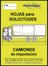 Hoja de pedidos para camiones de importación