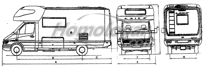 Plantilla dibujo auto-caravana